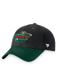 FANATICS Branded Blackgreen Minnesota Wild Core Adjustable Hat