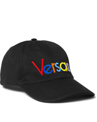 Versace Logo Embroidered Cotton Twill Baseball Cap