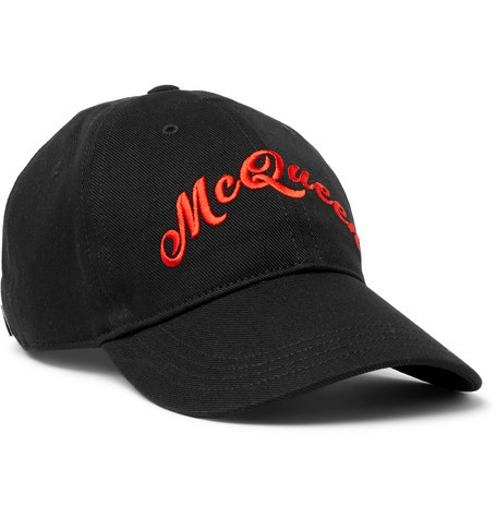 Alexander McQueen Logo Embroidered Cotton Twill Baseball Cap, $322 
