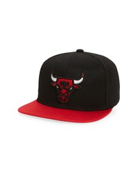Mitchell & Ness Nba Glow Chicago Bulls Snapback Baseball Cap In Black Red At Nordstrom