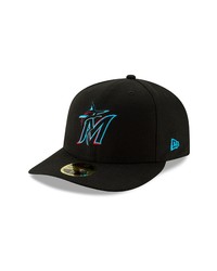 New Era Cap New Era Black Miami Marlins Authentic Collection On Field Low Profile 59fifty Fitted Hat
