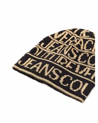 VERSACE JEANS COUTURE All Over Logo Knit Beanie