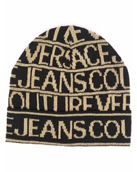 VERSACE JEANS COUTURE All Over Logo Knit Beanie