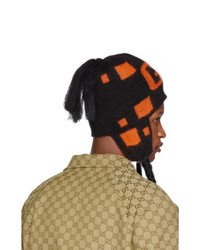 Gucci Black And Orange Mohair Ski Beanie