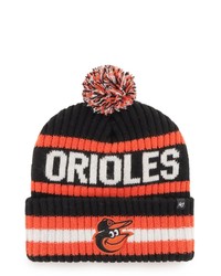 '47 Black Baltimore Orioles Bering Cuffed Knit Hat With Pom At Nordstrom