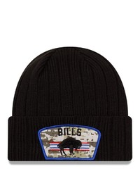 New Era Black Buffalo Bills 2021 Salute To Service Historic Logo Cuffed Knit Hat At Nordstrom