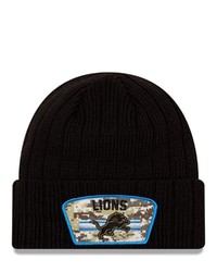 New Era Black Detroit Lions 2021 Salute To Service Cuffed Knit Hat At Nordstrom