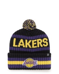 '47 Black Los Angeles Lakers Bering Cuffed Knit Hat With Pom At Nordstrom
