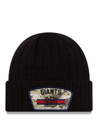 New Era Black New York Giants 2021 Salute To Service Historic Logo Cuffed Knit Hat At Nordstrom