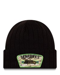 New Era Black Seattle Seahawks 2021 Salute To Service Cuffed Knit Hat At Nordstrom