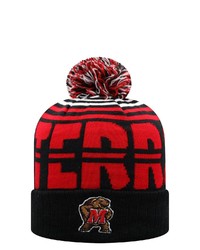 Top of the World Blackred Maryland Terrapins Colossal Cuffed Knit Hat With Pom At Nordstrom