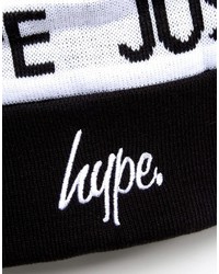 Hype Bobble Beanie In Black With Logo