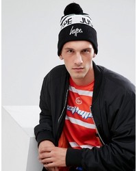 Hype Bobble Beanie In Black With Logo