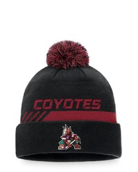 FANATICS Branded Blackburgundy Arizona Coyotes Authentic Pro Team Locker Room Cuffed Knit Hat With Pom At Nordstrom