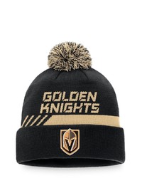 FANATICS Branded Blackgold Vegas Golden Knights Authentic Pro Team Locker Room Cuffed Knit Hat With Pom At Nordstrom
