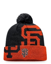 FANATICS Branded Blackorange San Francisco Giants Block Party Cuffed Knit Hat With Pom At Nordstrom