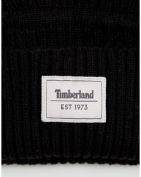 Timberland Gulf Beach Ribbed Beanie Label Logo In Black