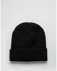 Asos Halloween Beanie In Black With Fang Embroidery