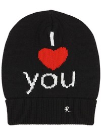 Raf Simons I Love You Jacquard Wool Beanie Hat
