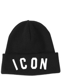 DSQUARED2 Icon Embroidered Wool Knit Beanie Hat