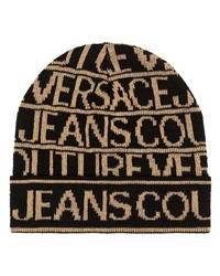 VERSACE JEANS COUTURE Intarsia Knit Wool Blend Beanie