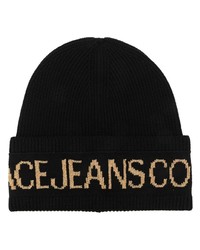 VERSACE JEANS COUTURE Intarsia Knit Wool Blend Beanie