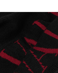 Valentino Logo Jacquard Wool And Cashmere Blend Beanie