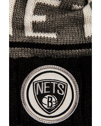 Mitchell & Ness The Brooklyn Nets High 5 Beanie In Grey Black