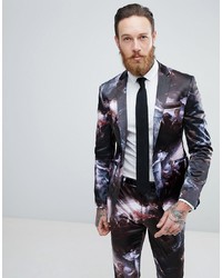 ASOS DESIGN Asos Super Skinny Suit Jacket In Angel Print Sa