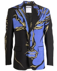 Moschino Brushed Abstract Print Tailored Blazer