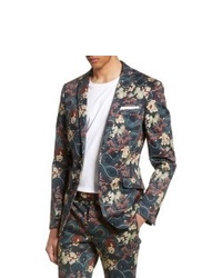 Topman Skinny Fit Japan Print Suit Jacket