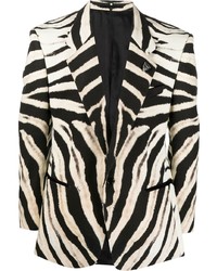 Roberto Cavalli Zebra Print Single Breasted Blazer