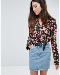Warehouse Cherry Blossom Printed Blouse