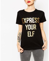 Asos Holidays Top With Express Your Elf Print