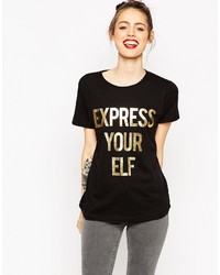 Asos Holidays Top With Express Your Elf Print
