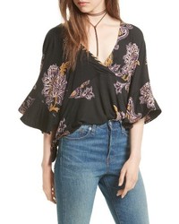Free People Mauie Wowie Palm Print Top