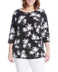 Karen Kane Plus Size Side Shirred Print Top