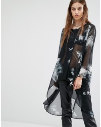 Religion Smock Top With All Over Bird Print