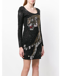 Philipp Plein Tiger Sequins Embellished Dress