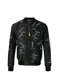 Dolce & Gabbana All Over Logo Patches Bomber Jacket