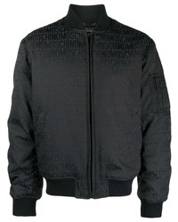 Moschino All Over Logo Print Cotton Bomber Jacket