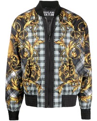 VERSACE JEANS COUTURE Barocco Print Checked Bomber Jacket