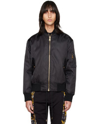 VERSACE JEANS COUTURE Black Graphic Bomber Jacket