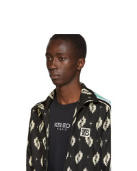 Kenzo Black Ikat Jacquard Track Jacket