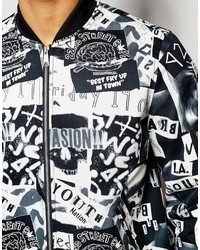 Asos Brand Bomber Jacket With Skull Print