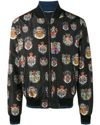 Dolce & Gabbana Insignia Print Bomber Jacket