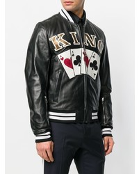 Dolce & Gabbana King Playing Cards Bomber Jacket