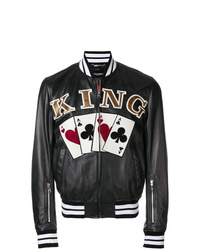 Dolce & Gabbana King Playing Cards Bomber Jacket