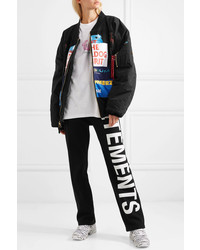 Vetements Oversized Patchwork Shell And Jersey Bomber Jacket