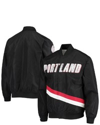 Mitchell & Ness Portland Trail Blazers Black Hardwood Classics 75th Anniversary Authentic Warmup Full Snap Jacket At Nordstrom